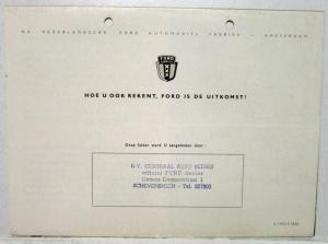 1952 Een Amerikaanse Ford naar Nederlandse wens Deluxe Sales Folder Dutch Text