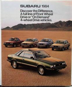 1984 Subaru Hardtop 4WD Sedan Hatchback Wagon Brat Color Sales Folder Original
