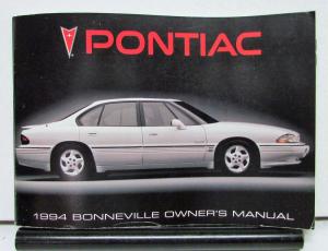 1994 Pontiac Bonneville Operator Owner Manual Original