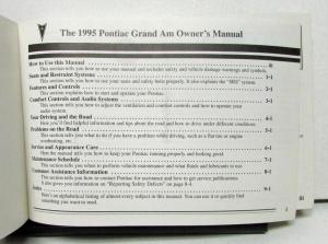 1995 Pontiac Grand Am Operator Owner Manual Original