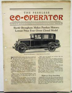 1928 Peerless Co Operator Bi Monthly Sales Bulletin Vol 3 No 23 Six 60 Brougham