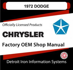 1972 Dodge Charger Challenger Rallye Coronet Dart Demon 340 Shop Manual CD