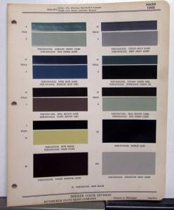 1949 Nash Color Paint Chips Leaflet Ditzler PPG Original 600 Ambassador