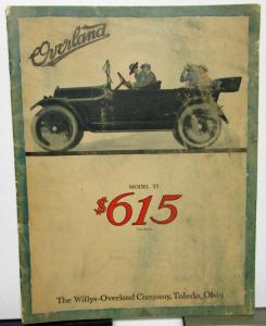 1916 Willys Overland Dealer Sales Brochure Model 75 Large Features & Specs Rare