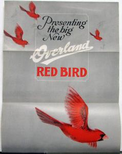 1923 Overland Red Bird Touring Roadster Sedan Coupe Sales Brochure Folder Orig