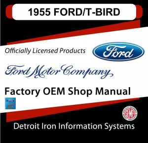 1955 Ford Thunderbird Customline Mainline Fairlane Shop Manuals & Parts Books CD