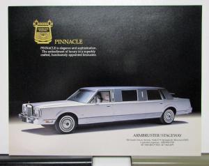 1988 1989 Lincoln Armbruster Stageway Pinnacle Limousine Datasheet