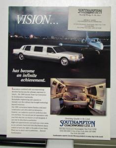 1990 Lincoln Southhampton Limousine Sales Datasheet