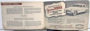 1951 Dodge Models D41 D42 Owners Manual Care Operation Instructions Original