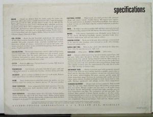 1950 Kaiser Special & Deluxe Chassis Eng Specs Sales Brochure Folder Orig XLarge