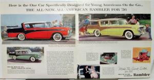 1956 Nash Rambler Ambassador Statesman Color Sales Folder Original XL