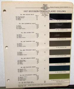 1937 Hudson-Terraplane Color Paint Chips by Acme
