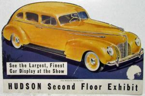 1939 Hudson Second Floor Auto Show Exhibit Die Cut Car Shape Sales Folder