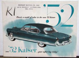 1952 Kaiser DeLuxe & Manhattan Sedans & Coupes Sales Brochure Folder Original