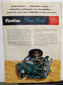1955 Pontiac Strato Streak V8 Engine Color Sales Folder Original