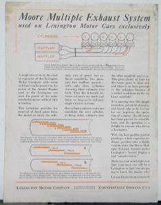 1923 Lexington Amsted Engine Moore Exhaust Sales Brochure Folder