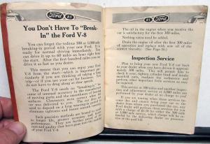 1937 Ford 85 V8 Reference Book Owners Manual Original