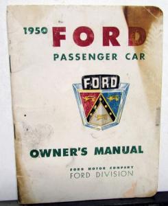 1950 Ford Pass Car 6 Cly V8 Tudor Fordor Deluxe Custom Wagon Owners Manual Orig