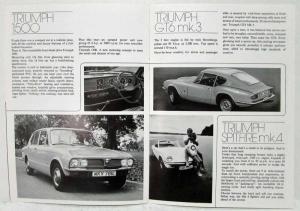 1973 Triumph Full Range Sales Brochure - UK Market