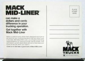 1975 1976 1977 1978 1979 1981 1982 1983 1984 1985 Mack Truck Mid Liner Postcard