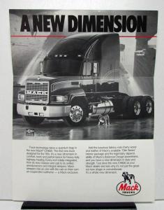 1989 Mack Truck Model CH600 Not Just A New Shape Sales Folder Mailer