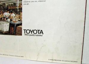 1970 Toyota Lavish Yet Thrifty Full Line Sales Folder