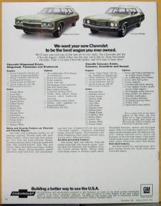 1972 Chevrolet Wagons Chevelle Vega Suburban Sportvan Sales Brochure Original