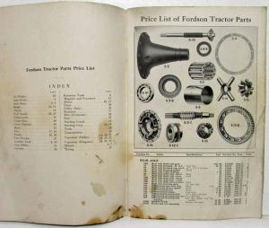 1930 Fordson Tractor Parts Price List