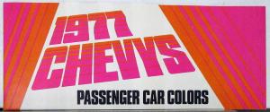 1977 Chevrolet Passenger Car Colors Paint Ships Sales Folder Original