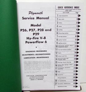 1955 1956 Plymouth Plaza Savoy Belvedere Shop Service Repair Manual New Repro