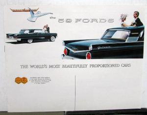 1959 Ford Thunderbird Fairlane Custom 300 Sales Brochure Revise 10/58