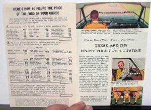 1960 Ford Falcon Fairlane Galaxie Starliner Sunliner Thunderbird Sales Brochure