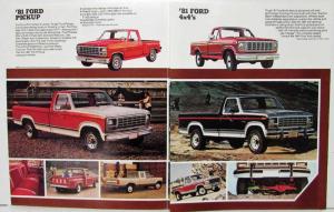 1981 Ford The Leadership Lineup Sales Folder F150 Courier Econoline Bronco 4x4