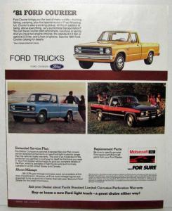 1981 Ford The Leadership Lineup Sales Folder F150 Courier Econoline Bronco 4x4