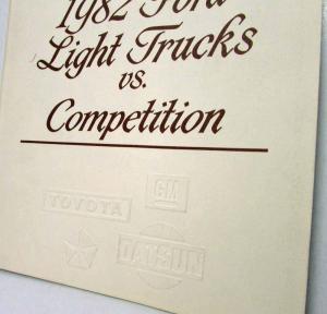 1982 Ford Light Trucks vs Competition Salesmen Brochure