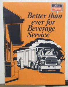 1988 Ford Trucks Better than ever for Beverage Service Sales Brochure