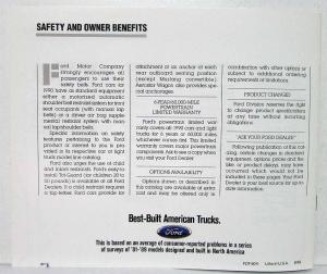 1990 Ford Trucks Sales Brochure F-Series Ranger Bronco Aerostar Econoline