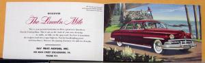 1950 Lincoln & Cosmopolitan Hydra-Matic Color Sales Folder Stroudsburg PA Orig