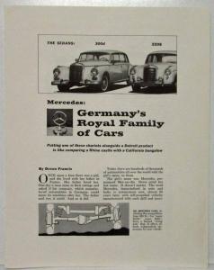 1960 Mercedes-Benz Germany Royal Family of Cars Popular Science Article Reprint