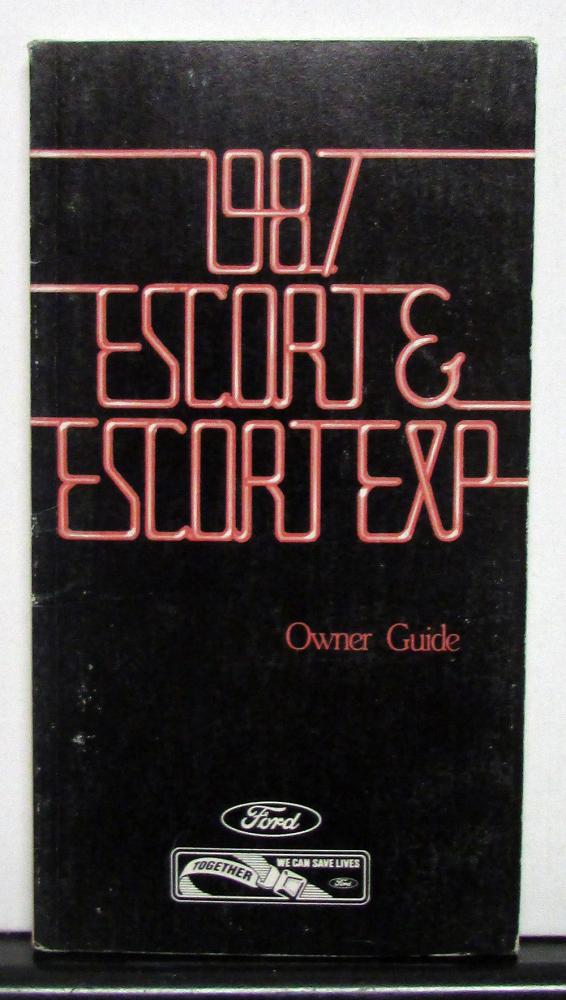 1987 Ford Escort EXP Owners Operators Manual Original