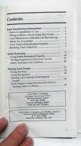1992 Ford Tempo Owners Operators Manual Original
