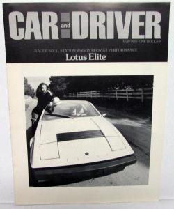 1975 Lotus Elite Road Test Car & Driver Article Sales Folder Original Reprint
