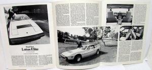 1975 Lotus Elite Road Test Car & Driver Article Sales Folder Original Reprint