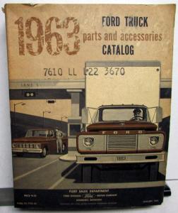 1963 63 Ford Truck Parts Catalog Manual F 100 250 350 Pickup Diesel HD Tilt Cab