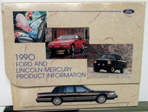 1990 Ford & Lincoln Mercury Press Kit Product Info - Bronco Mark VII Escort GT
