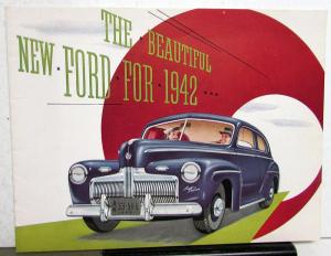 Ford 1942 Large Sales Brochure W/ Woody Wagon Flathead Original