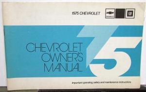 1975 Chevrolet Impala Caprice Bel Air Owners Operators Manual Original