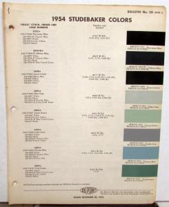 1954 Studebaker Commander Champion Paint Chips By Dupont
