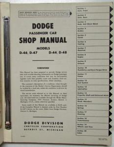 1953 Dodge Service Shop Repair Manual D-44 D-46 D-47 D-48