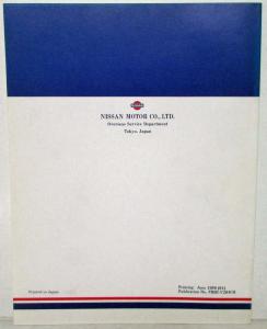 1990 Nissan Product Bulletin Vol 204 Stanza Model U12 Series Introduction